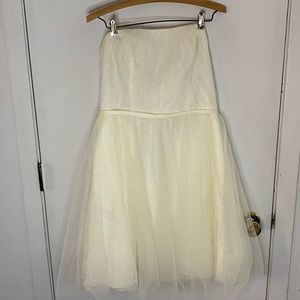 White by Vera Wang ivory strapless tulle and lace wedding dress  Size 12